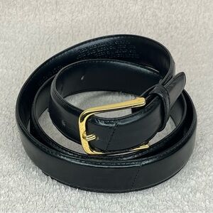 Vintage Mundi Eelskin Leather Classic Belt-Black/Brass-Mens 36-Designer-Business